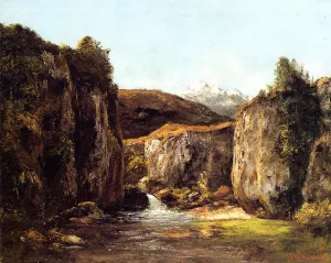 Landscape: The Source Among the Rocks of the Doubs by Gustave Courbet - Oil Painting Reproduction