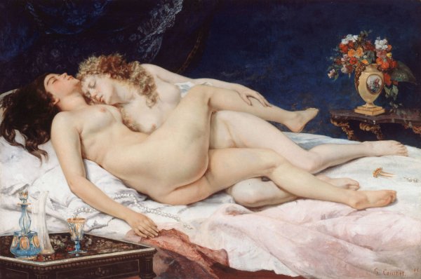 Le sommeil  by Gustave Courbet - Hand-Painted Oil Painting Reproduction