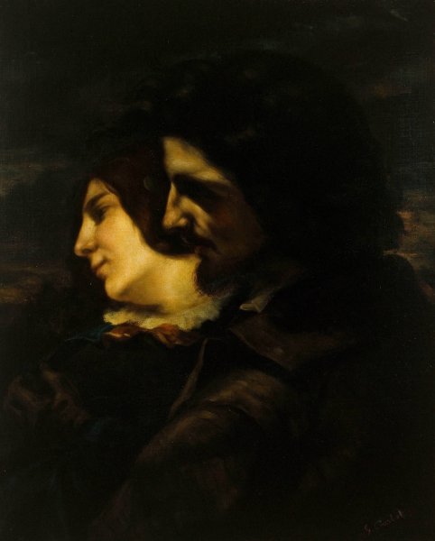 Les amants dans la campagne  by Gustave Courbet - Hand-Painted Oil Painting Reproduction