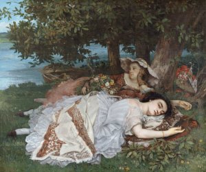Les demoiselles des bords de la Seine by Gustave Courbet Oil Painting