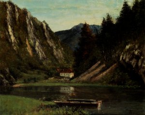 Les Doubs A La Maison-Monsieur by Gustave Courbet Oil Painting