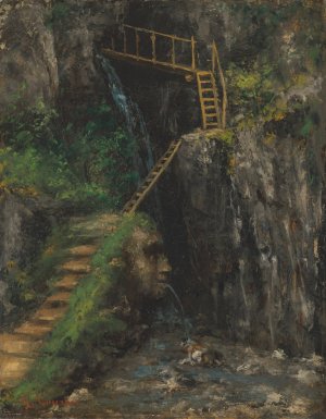 Les Gorges des Saillon by Gustave Courbet Oil Painting