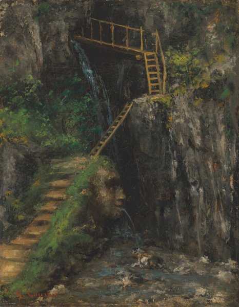Les Gorges des Saillon  by Gustave Courbet - Hand-Painted Oil Painting Reproduction