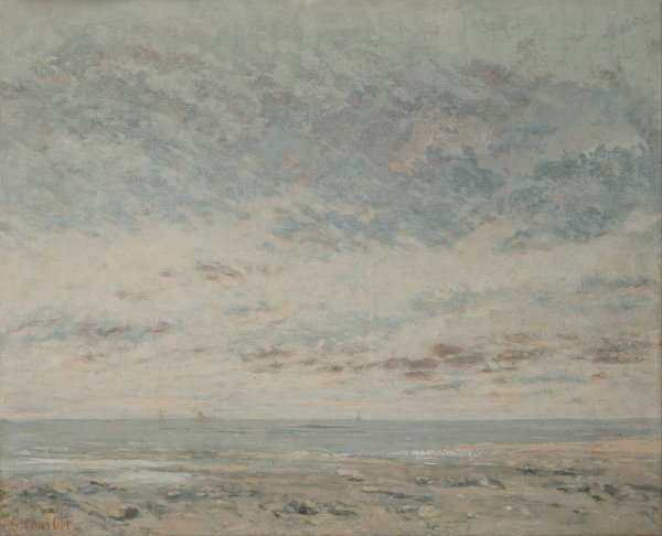 Low Tide at Trouville by Gustave Courbet - Hand-Painted Oil Painting Reproduction