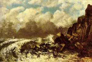 Marine A Etretat painting by Gustave Courbet