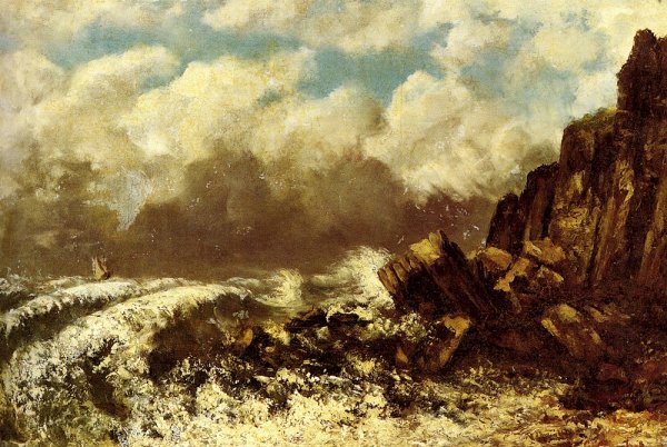 Marine A Etretat by Gustave Courbet - Hand-Painted Oil Painting Reproduction