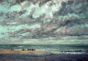 Marine--Les Equilleurs painting by Gustave Courbet