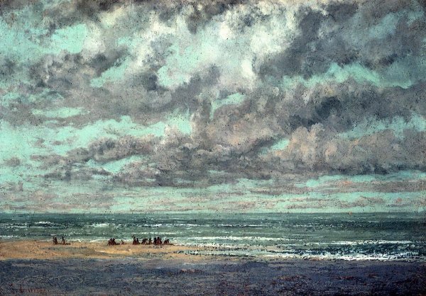 Marine--Les Equilleurs by Gustave Courbet - Hand-Painted Oil Painting Reproduction