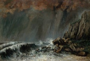 Marine; The Waterspout Oil painting by Gustave Courbet