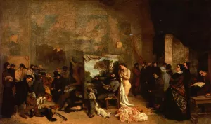 My Atelier also known as Allegory by Gustave Courbet - Oil Painting Reproduction