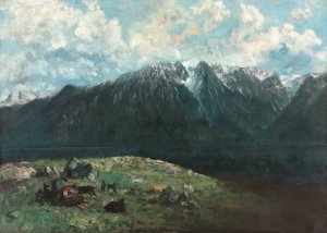 Panoramic View of the Alps, Les Dents du Midi by Gustave Courbet Oil Painting