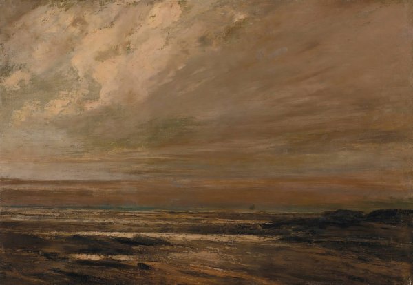 Paysage Marin, Environs De Trouville by Gustave Courbet - Hand-Painted Oil Painting Reproduction