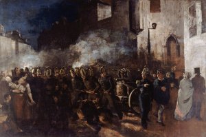 Pompiers courant a un incendie by Gustave Courbet Oil Painting
