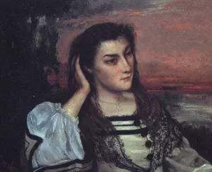 Portrait of Gabrielle Borreau by Gustave Courbet - Oil Painting Reproduction