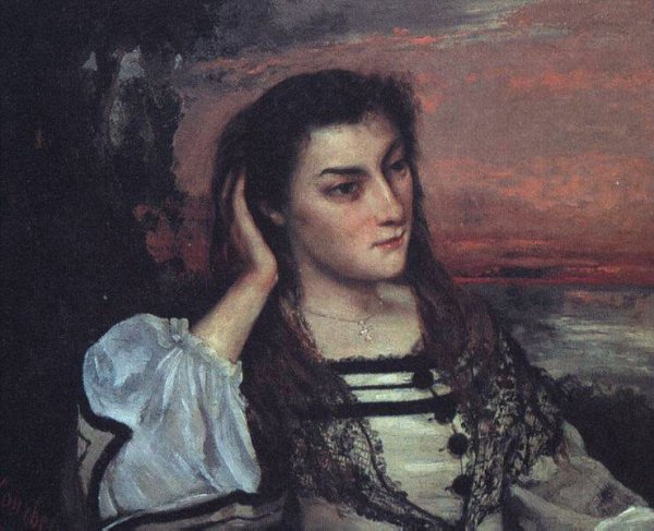 Portrait of Gabrielle Borreau by Gustave Courbet - Hand-Painted Oil Painting Reproduction
