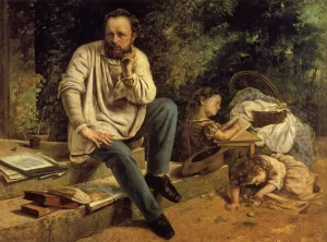 Portrait of P.-J. Proudhon in 1853 by Gustave Courbet - Oil Painting Reproduction