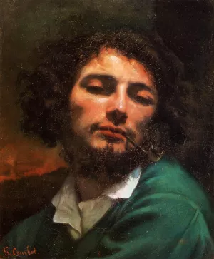Portrait of the Artist also known as Man with a Pipe by Gustave Courbet Oil Painting