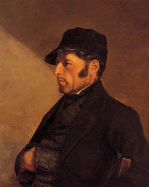 Portrait of the Artist's Father, Regis Courbet by Gustave Courbet Oil Painting