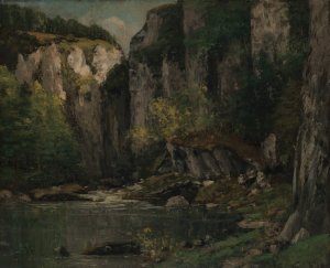 River and Rocks by Gustave Courbet Oil Painting