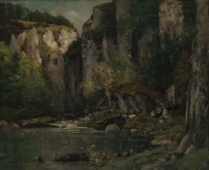 River and Rocks by Gustave Courbet Oil Painting
