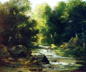 River Landscape by Gustave Courbet Oil Painting