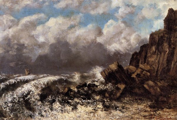 Seascape at Etretat by Gustave Courbet - Hand-Painted Oil Painting Reproduction