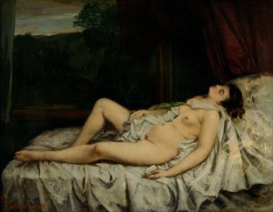 Sleeping Nude by Gustave Courbet Oil Painting