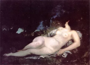 Sleeping Woman Study by Gustave Courbet Oil Painting