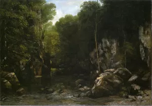 Solitude also known as The Covered Stream by Gustave Courbet Oil Painting