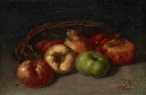 Still Life with Apples, Pear, and Pomegranates by Gustave Courbet Oil Painting