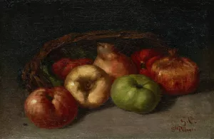 Still Life with Apples, Pear, and Pomegranates by Gustave Courbet Oil Painting