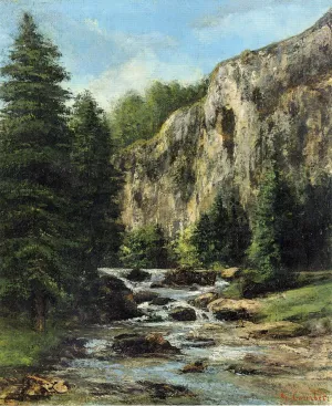 Study for Landscape with Waterfall by Gustave Courbet - Oil Painting Reproduction