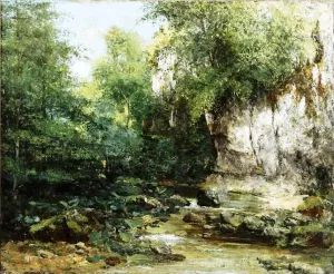 The Banks of a Stream by Gustave Courbet Oil Painting