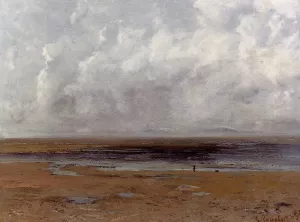 The Beach at Trouville at Low Tide painting by Gustave Courbet
