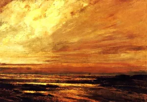 The Beach at Trouville at Low Tide painting by Gustave Courbet