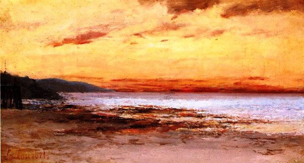 The Beach at Trouville by Gustave Courbet - Hand-Painted Oil Painting Reproduction