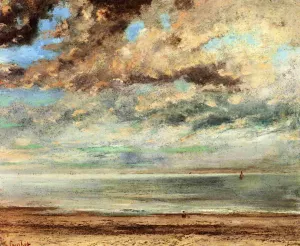The Beach, Sunset by Gustave Courbet Oil Painting