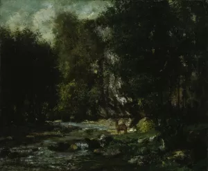 The Brook of Les Puits-Noir by Gustave Courbet Oil Painting