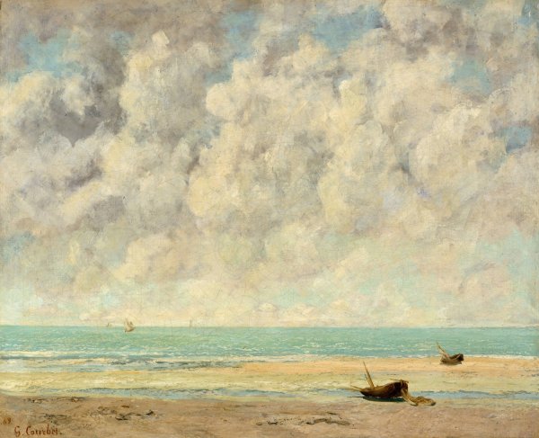 The Calm Sea  by Gustave Courbet - Hand-Painted Oil Painting Reproduction