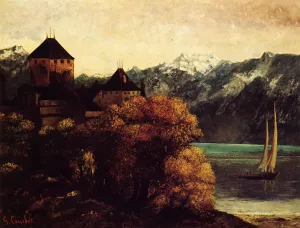 The Chateau de Chillon by Gustave Courbet - Oil Painting Reproduction