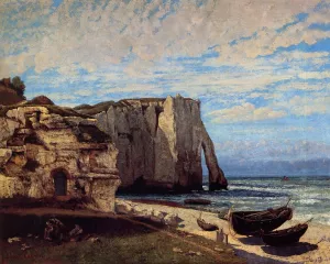 The Cliff at Etretat after the Storm Oil painting by Gustave Courbet