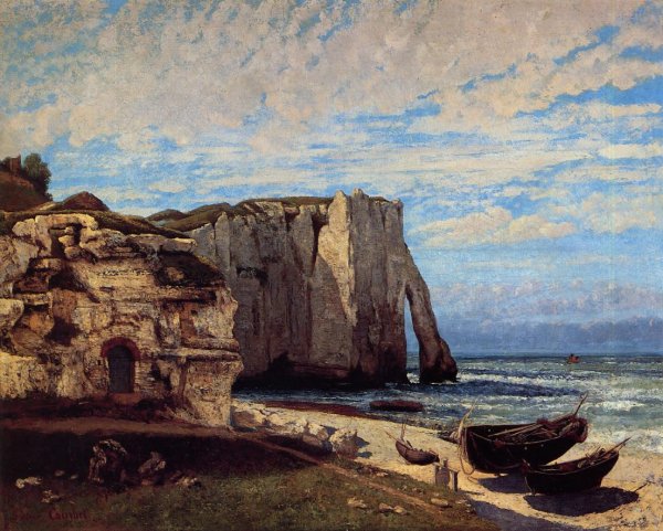 The Cliff at Etretat after the Storm by Gustave Courbet - Hand-Painted Oil Painting Reproduction