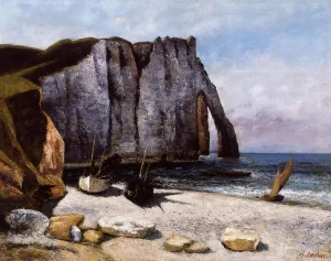 The Cliff at Etretat, the Porte d'Avale by Gustave Courbet Oil Painting