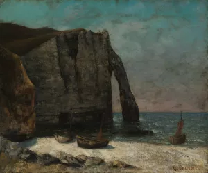 The Cliff at Etretat by Gustave Courbet Oil Painting