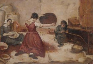 The corn sifters by Gustave Courbet Oil Painting