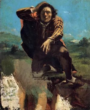 The Desperate Man also known as The Man Made Mad by Fear by Gustave Courbet - Oil Painting Reproduction