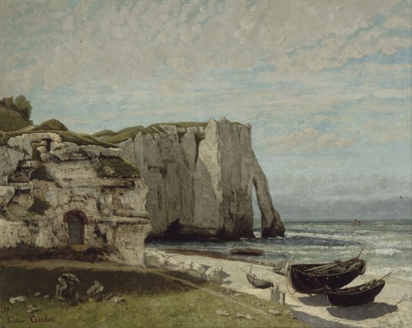 The Etretat Cliffs after the Storm  by Gustave Courbet - Hand-Painted Oil Painting Reproduction