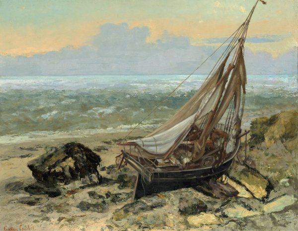 The Fishing Boat  by Gustave Courbet - Hand-Painted Oil Painting Reproduction