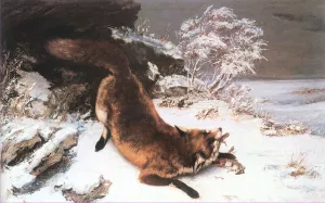The Fox in the Snow by Gustave Courbet - Oil Painting Reproduction