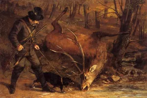 The German Huntsman by Gustave Courbet - Oil Painting Reproduction